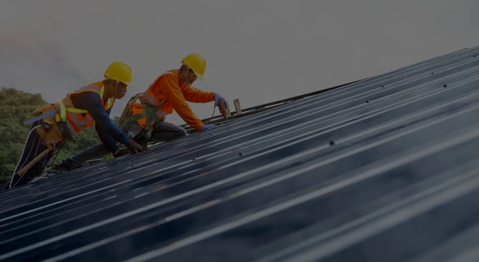 Commercial roofing work in progress
